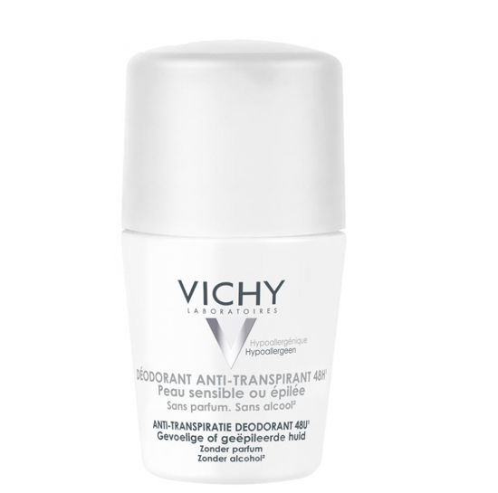 Vichy 48H Antiperspirant Deodorant for Sensitive or Shaved Skin Roll-On 50ml