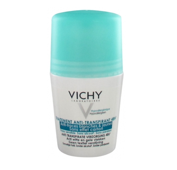 Vichy Anti-Perspirant Anti-Stain Roll-On Deodorant 48H 50ml for white and yellow marks