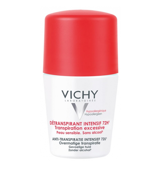 Vichy Intensive 72H Antiperspirant Roll-On Deodorant 50ml for excessive perspiration